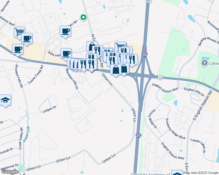map of restaurants, bars, coffee shops, grocery stores, and more near 108 Urton Lane in Middletown