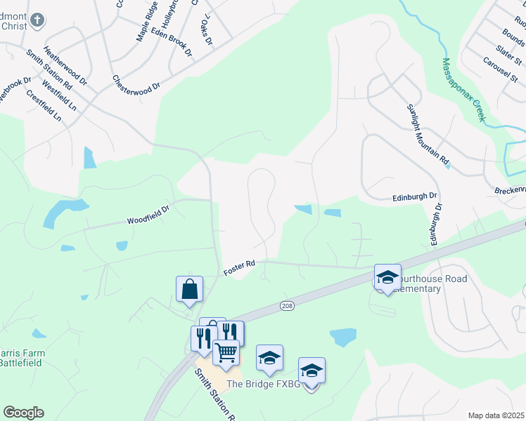 map of restaurants, bars, coffee shops, grocery stores, and more near 10611 Heather Greens Circle in Spotsylvania