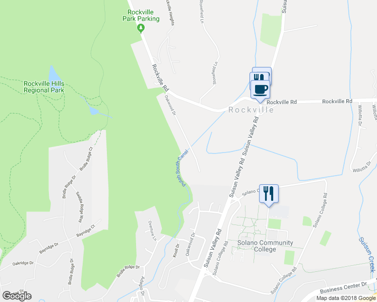 map of restaurants, bars, coffee shops, grocery stores, and more near 4105 Oakwood Drive in Fairfield