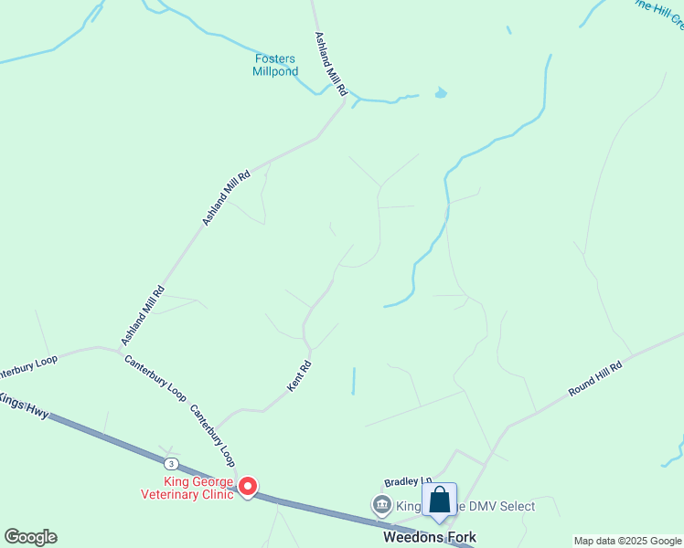 map of restaurants, bars, coffee shops, grocery stores, and more near 12349 Canterbury Court in King George