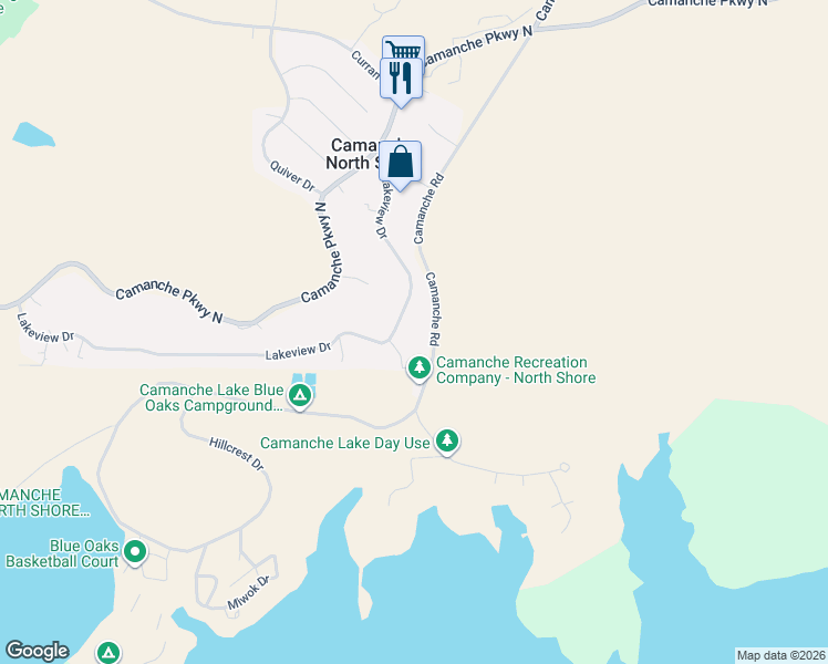 map of restaurants, bars, coffee shops, grocery stores, and more near 4160 Lakeview Drive in Ione