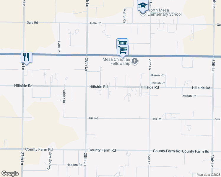 map of restaurants, bars, coffee shops, grocery stores, and more near 1204 Vasile Drive in Pueblo