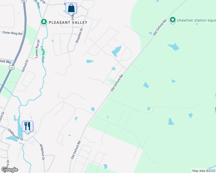 map of restaurants, bars, coffee shops, grocery stores, and more near 136 Mollie Way in Georgetown