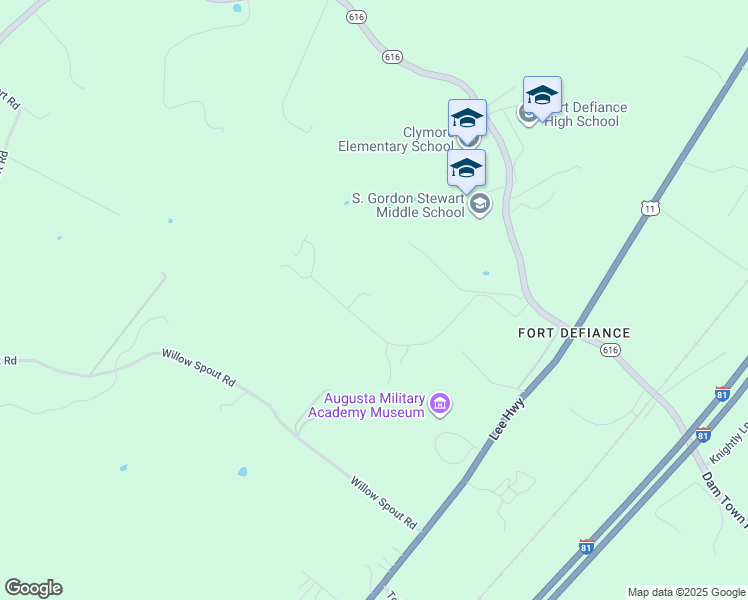 map of restaurants, bars, coffee shops, grocery stores, and more near 213 Chetola Trail in Fort Defiance