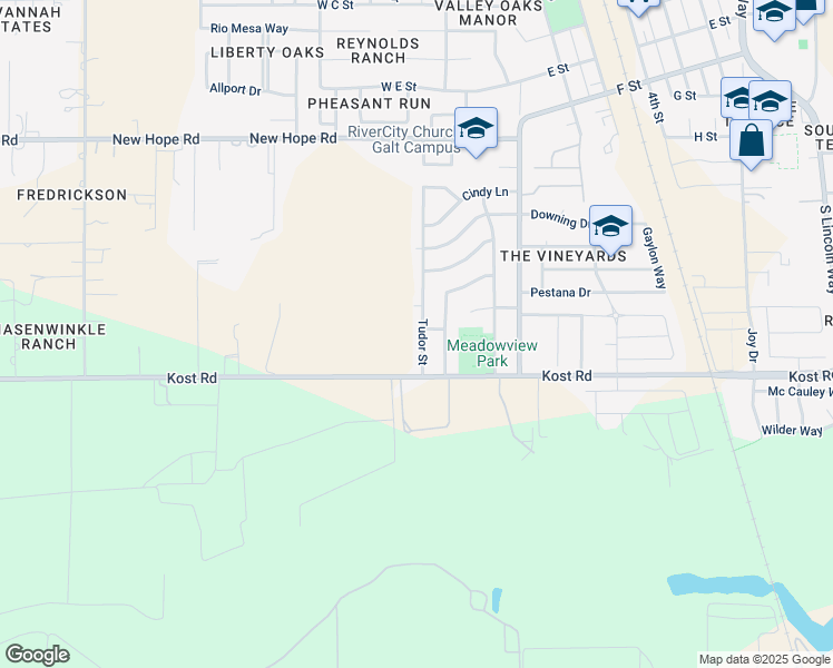 map of restaurants, bars, coffee shops, grocery stores, and more near 1116 Tudor Street in Galt