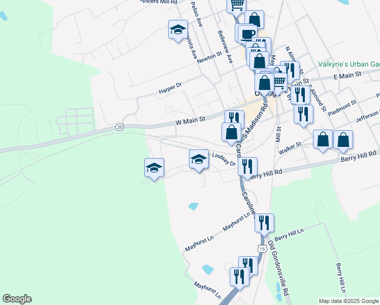 map of restaurants, bars, coffee shops, grocery stores, and more near 200 Dailey Drive in Orange