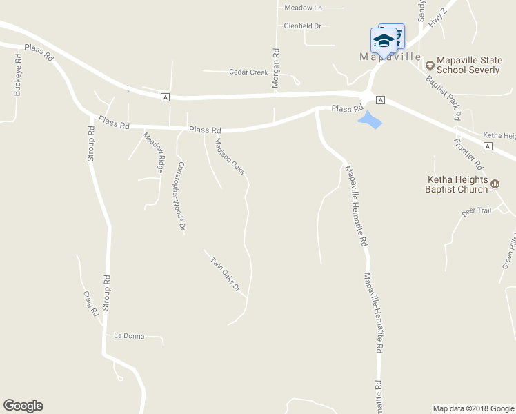 map of restaurants, bars, coffee shops, grocery stores, and more near 10212 Madison Oaks in Festus