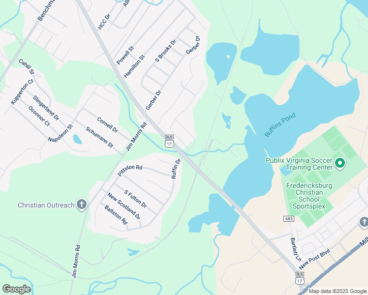 map of restaurants, bars, coffee shops, grocery stores, and more near 2300 Drake Lane in Fredericksburg
