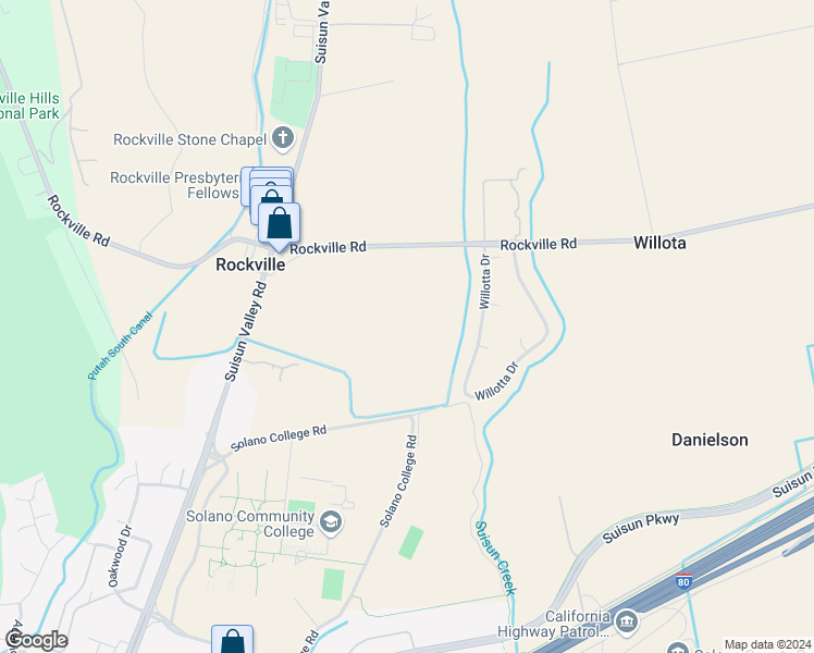 map of restaurants, bars, coffee shops, grocery stores, and more near 2366 Rockville Road in Fairfield