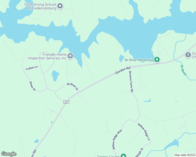 map of restaurants, bars, coffee shops, grocery stores, and more near 10326 Gordon Road in Spotsylvania