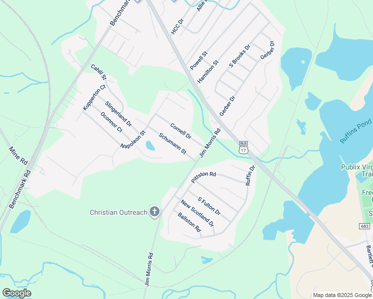 map of restaurants, bars, coffee shops, grocery stores, and more near 2607 Schumann Street in Fredericksburg