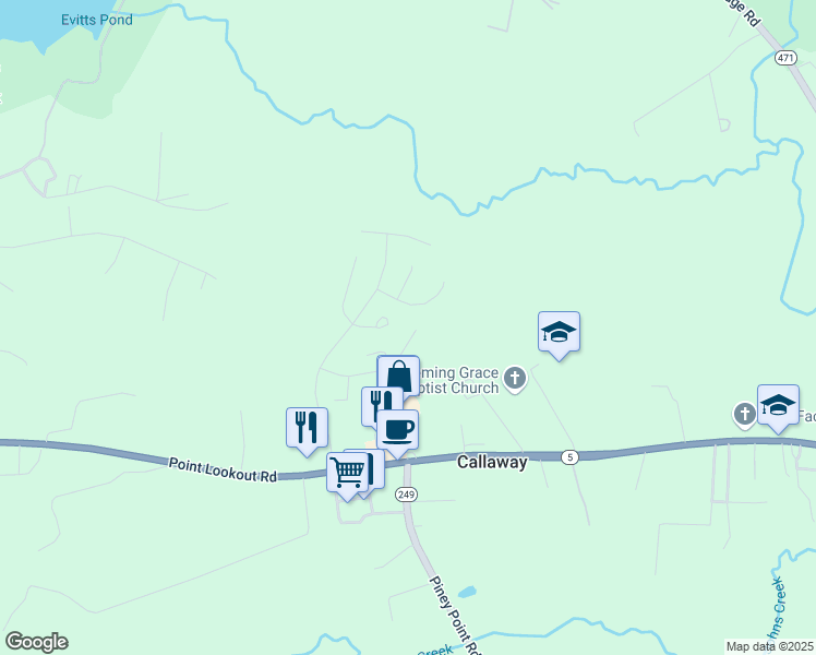 map of restaurants, bars, coffee shops, grocery stores, and more near 20925 Jo Marie Way in Callaway
