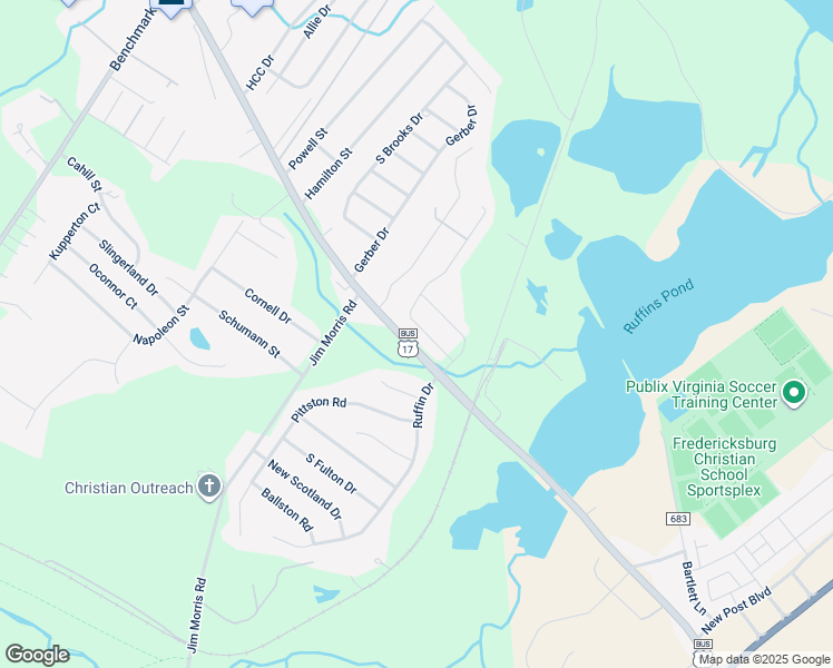 map of restaurants, bars, coffee shops, grocery stores, and more near 2332 Drake Lane in Fredericksburg
