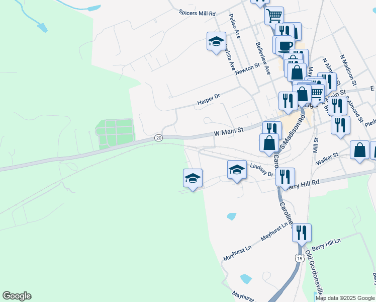 map of restaurants, bars, coffee shops, grocery stores, and more near 153 Bowler Lane in Orange