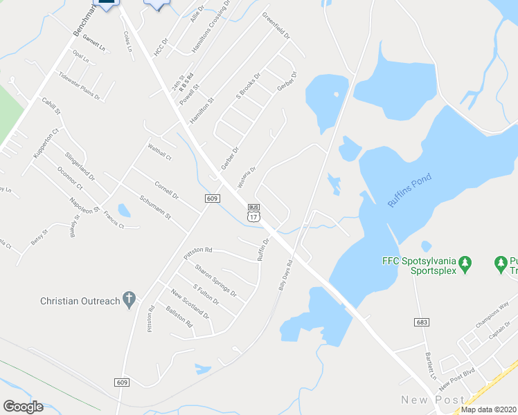 map of restaurants, bars, coffee shops, grocery stores, and more near 2332 Drake Lane in Fredericksburg