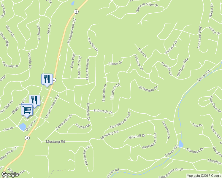 map of restaurants, bars, coffee shops, grocery stores, and more near 2666 Elizabeth Drive in Arnold