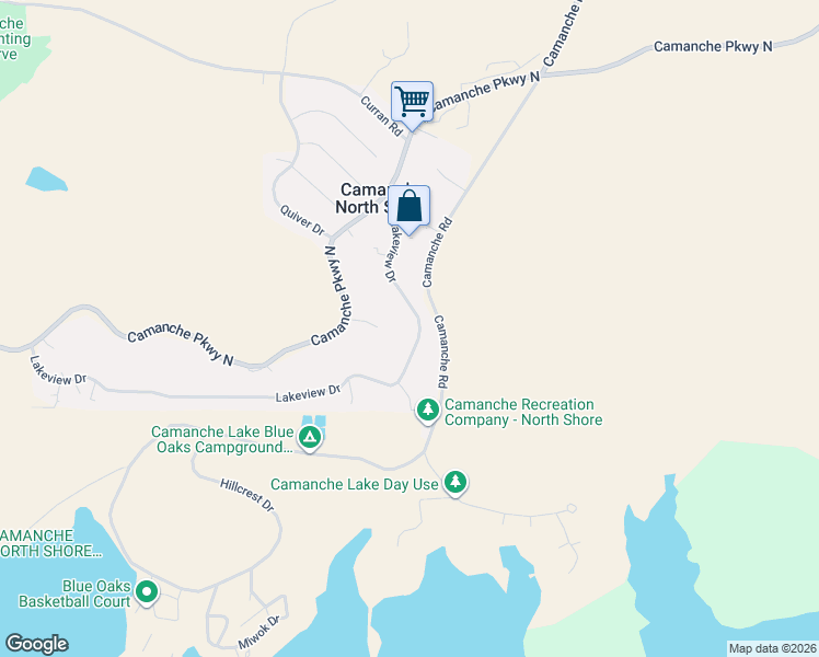 map of restaurants, bars, coffee shops, grocery stores, and more near 4201 Lakeview Drive in Ione