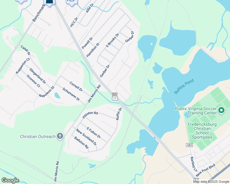 map of restaurants, bars, coffee shops, grocery stores, and more near 2344 Drake Lane in Fredericksburg