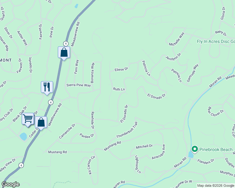 map of restaurants, bars, coffee shops, grocery stores, and more near 2666 Elizabeth Drive in Arnold