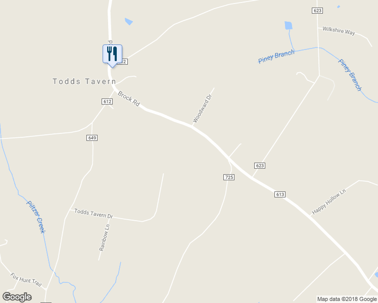 map of restaurants, bars, coffee shops, grocery stores, and more near 9416 Brock Road in Spotsylvania