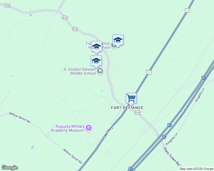 map of restaurants, bars, coffee shops, grocery stores, and more near 102 Fort Defiance Road in Verona