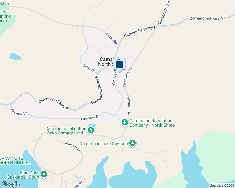 map of restaurants, bars, coffee shops, grocery stores, and more near 4201 Lakeview Drive in Ione