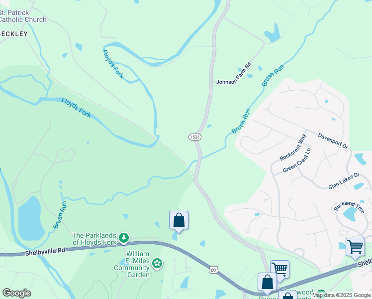 map of restaurants, bars, coffee shops, grocery stores, and more near 900 Johnson Road in Louisville