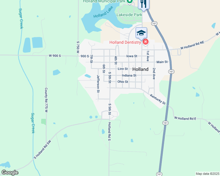 map of restaurants, bars, coffee shops, grocery stores, and more near 501 South 5th Street in Holland