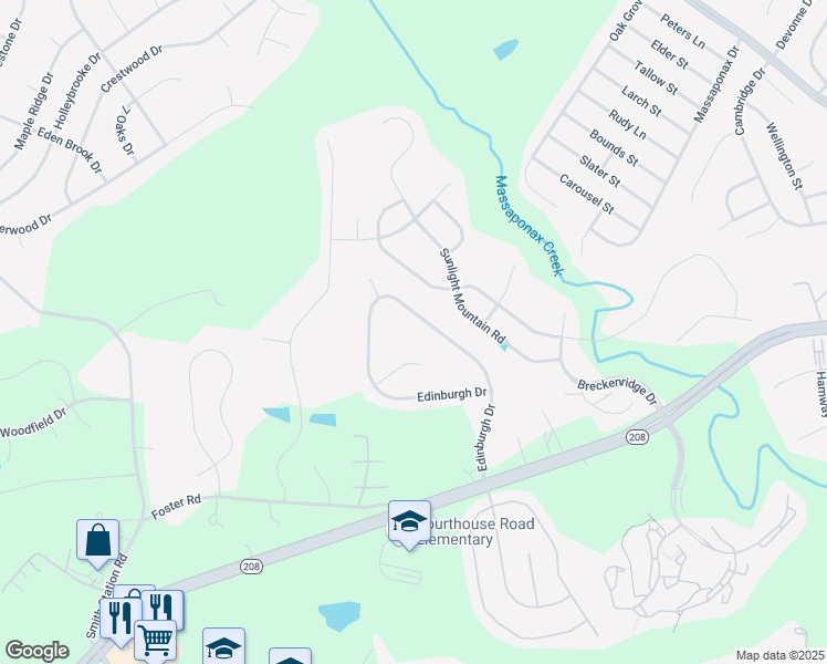 map of restaurants, bars, coffee shops, grocery stores, and more near 10408 Edinburgh Drive in Spotsylvania