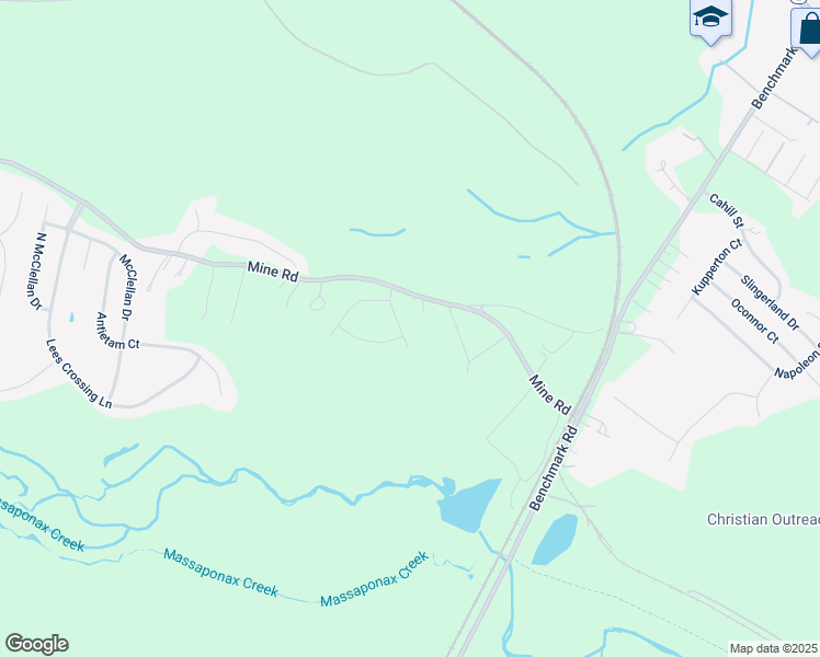 map of restaurants, bars, coffee shops, grocery stores, and more near 10407 Skinner Hill Drive in Fredericksburg