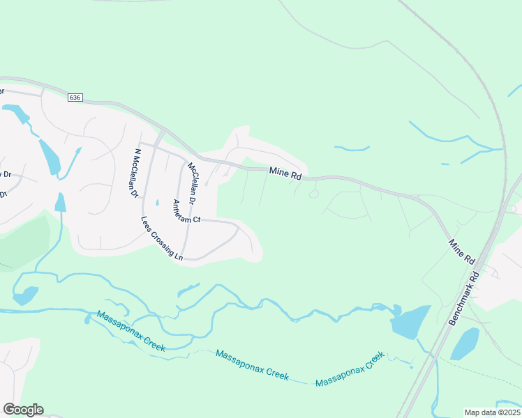 map of restaurants, bars, coffee shops, grocery stores, and more near 3300 Mine Road in Fredericksburg