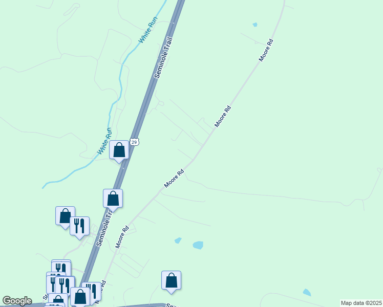 map of restaurants, bars, coffee shops, grocery stores, and more near 855 Moore Road in Ruckersville