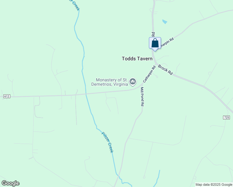 map of restaurants, bars, coffee shops, grocery stores, and more near 10619 Catharpin Road in Spotsylvania