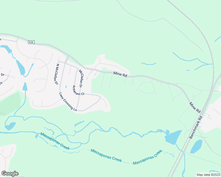 map of restaurants, bars, coffee shops, grocery stores, and more near 3300 Mine Road in Fredericksburg