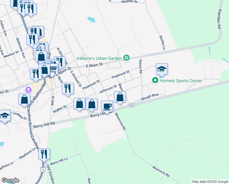 map of restaurants, bars, coffee shops, grocery stores, and more near 301 Williams Drive in Orange