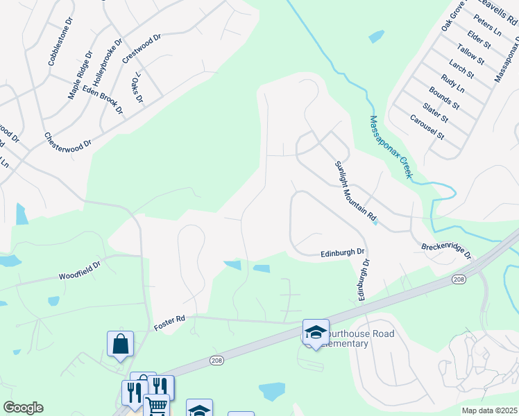 map of restaurants, bars, coffee shops, grocery stores, and more near 10503 Aspen Highlands Drive in Spotsylvania Courthouse