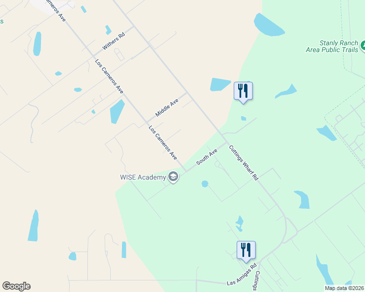 map of restaurants, bars, coffee shops, grocery stores, and more near 1680 Los Carneros Avenue in Napa
