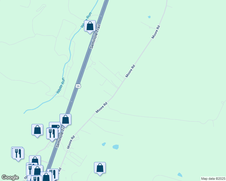 map of restaurants, bars, coffee shops, grocery stores, and more near 855 Moore Road in Ruckersville