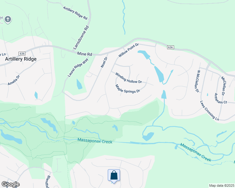 map of restaurants, bars, coffee shops, grocery stores, and more near 13004 Crested Court in Fredericksburg