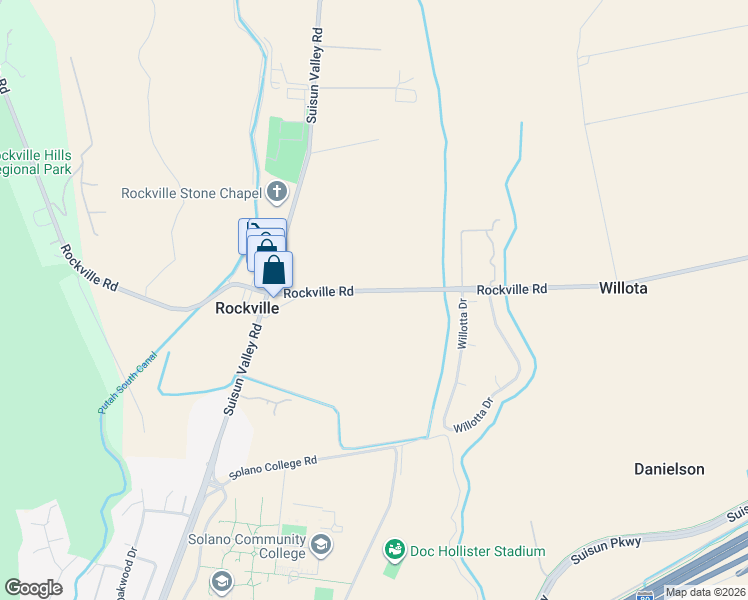 map of restaurants, bars, coffee shops, grocery stores, and more near 2366 Rockville Road in Fairfield