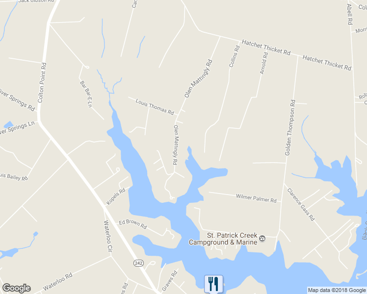 map of restaurants, bars, coffee shops, grocery stores, and more near 20960 Olen Mattingly Rd in St. Mary's