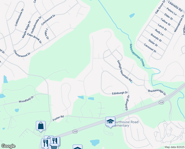 map of restaurants, bars, coffee shops, grocery stores, and more near 10507 Aspen Highlands Drive in Spotsylvania Courthouse