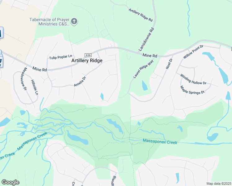map of restaurants, bars, coffee shops, grocery stores, and more near 10215 North Hampton Lane in Fredericksburg