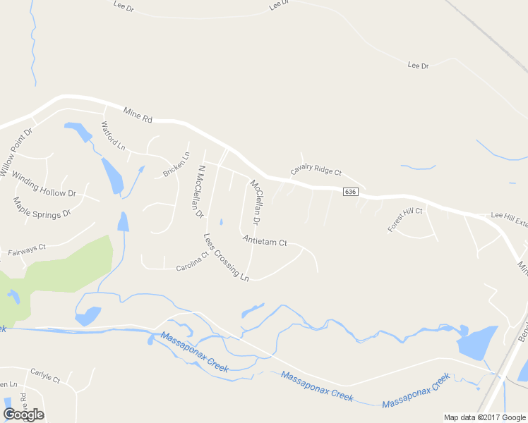 map of restaurants, bars, coffee shops, grocery stores, and more near 3311 McClellan Drive in Fredericksburg