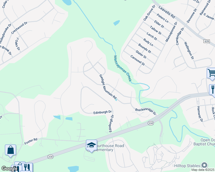 map of restaurants, bars, coffee shops, grocery stores, and more near 5930 West Copper Mountain Drive in Spotsylvania Courthouse
