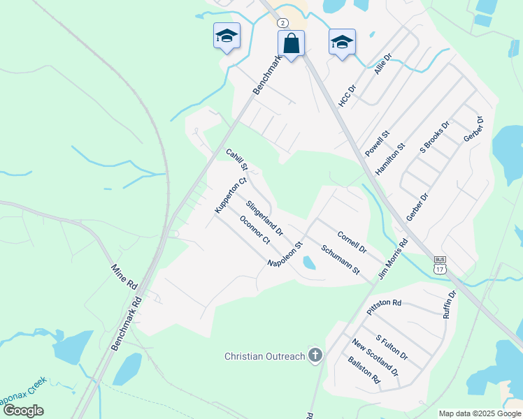 map of restaurants, bars, coffee shops, grocery stores, and more near 2822 Slingerland Drive in Fredericksburg