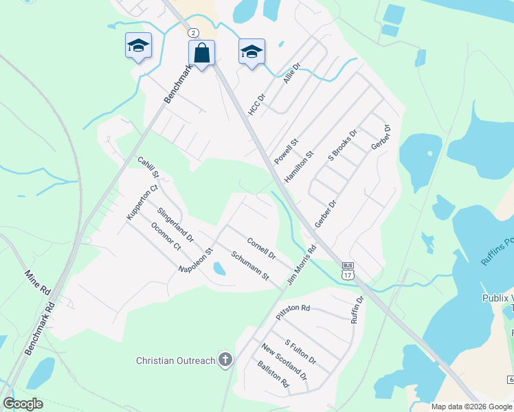 map of restaurants, bars, coffee shops, grocery stores, and more near 2409 Walthall Court in Fredericksburg
