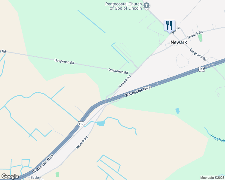 map of restaurants, bars, coffee shops, grocery stores, and more near 8201 Newark Road in Newark