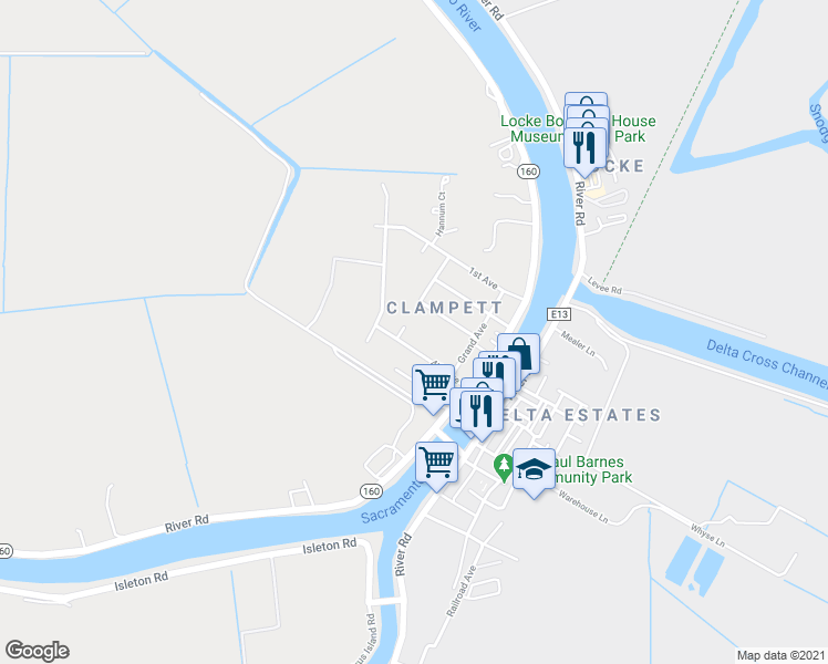 map of restaurants, bars, coffee shops, grocery stores, and more near 14043 Pheasant Run in Walnut Grove