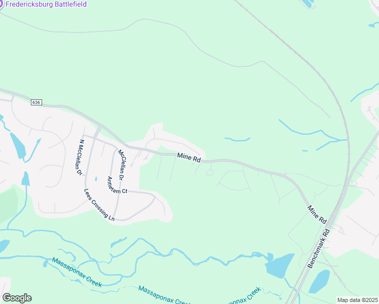 map of restaurants, bars, coffee shops, grocery stores, and more near 3206 Cavalry Ridge Court in Fredericksburg